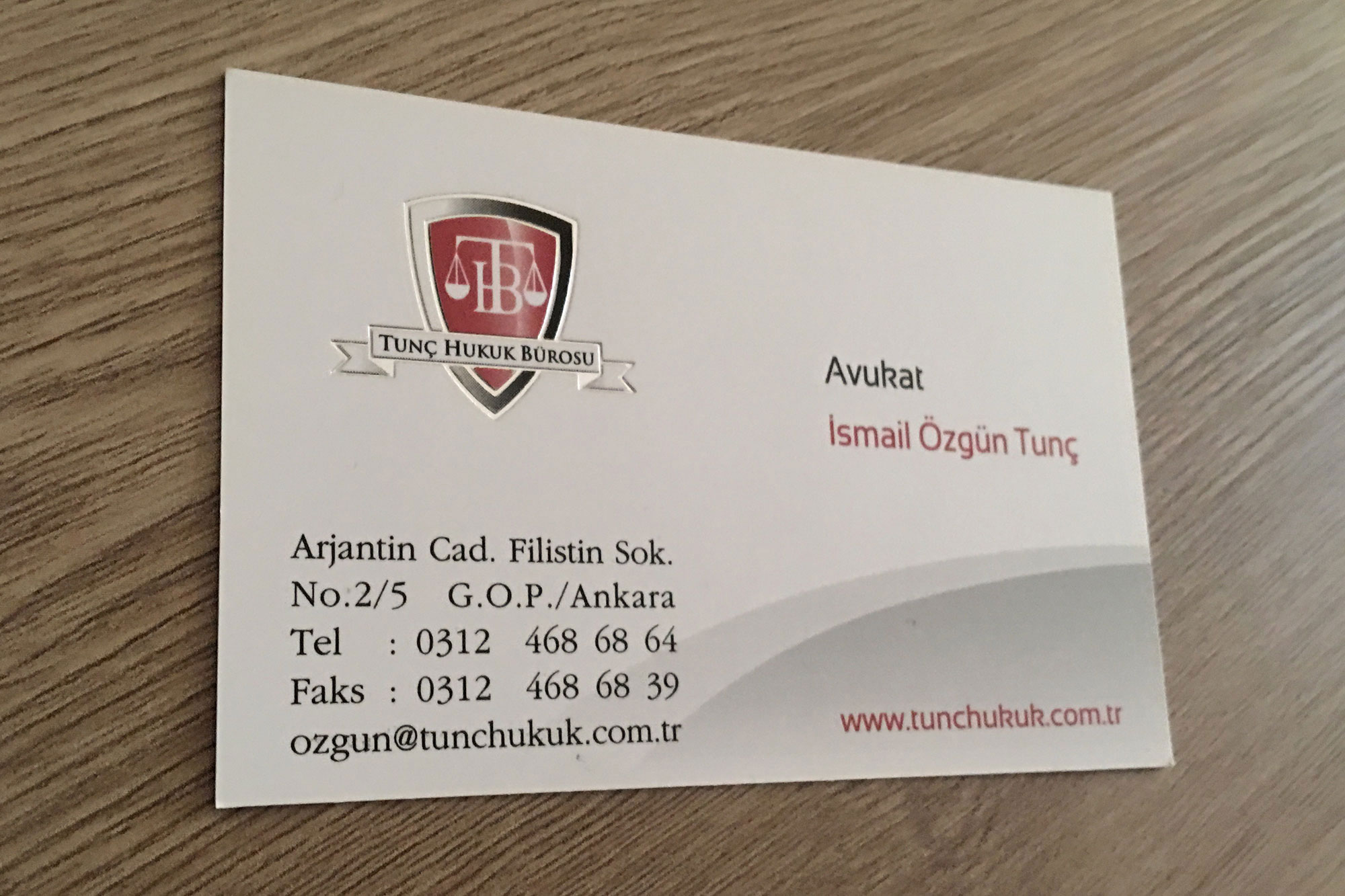 Tunç Law Office Business Card and Folder