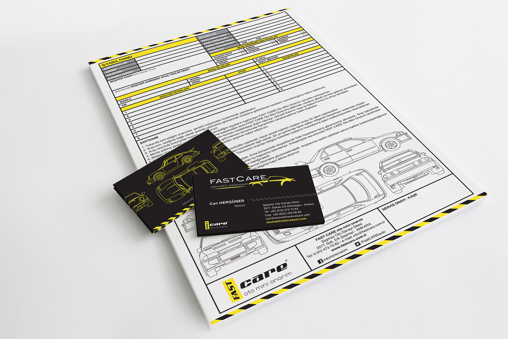 Fast Care Otomobil Restorasyon Form ve Kartvizit