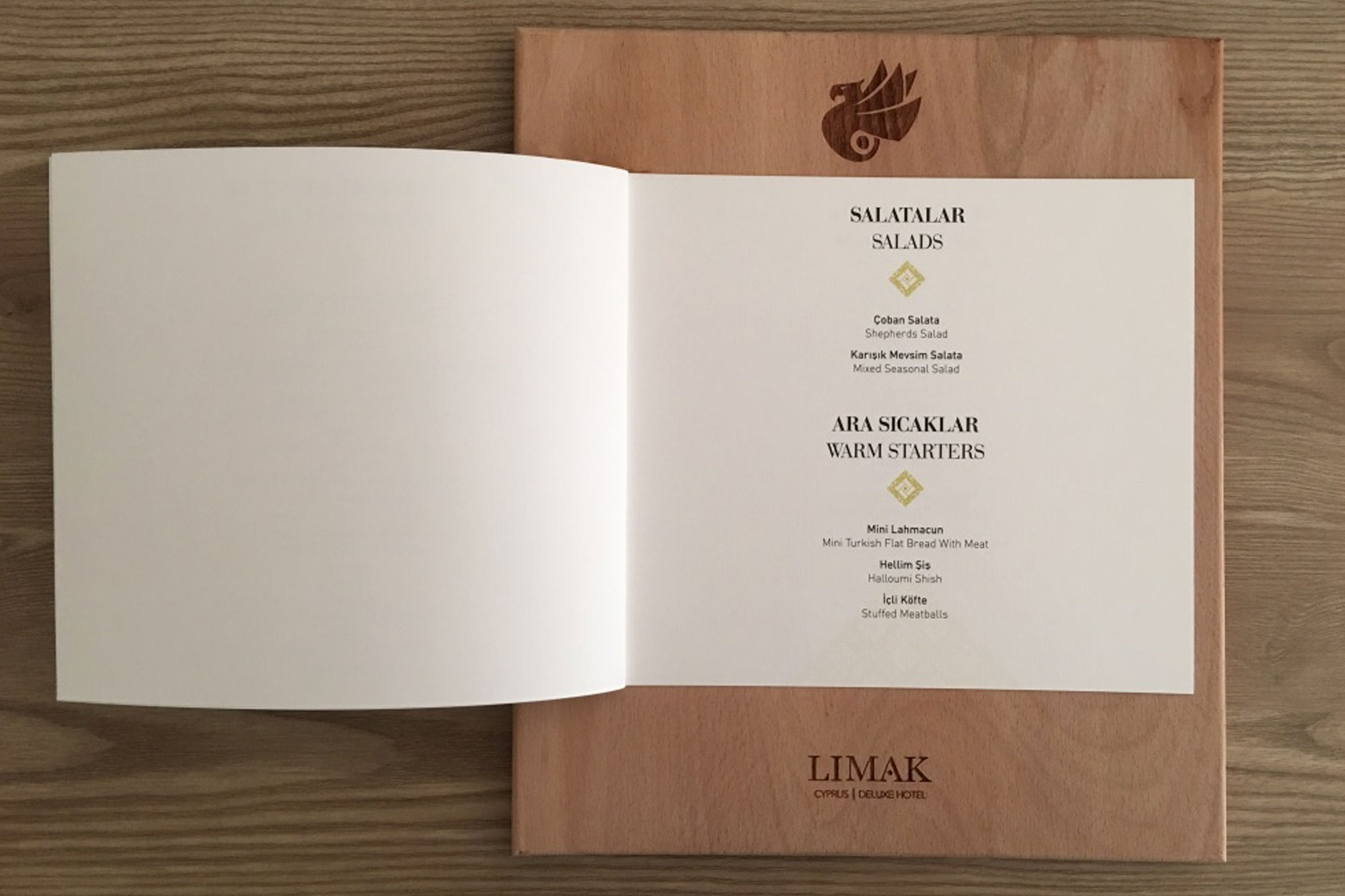 Limak Cyprus Deluxe Hotel Menu