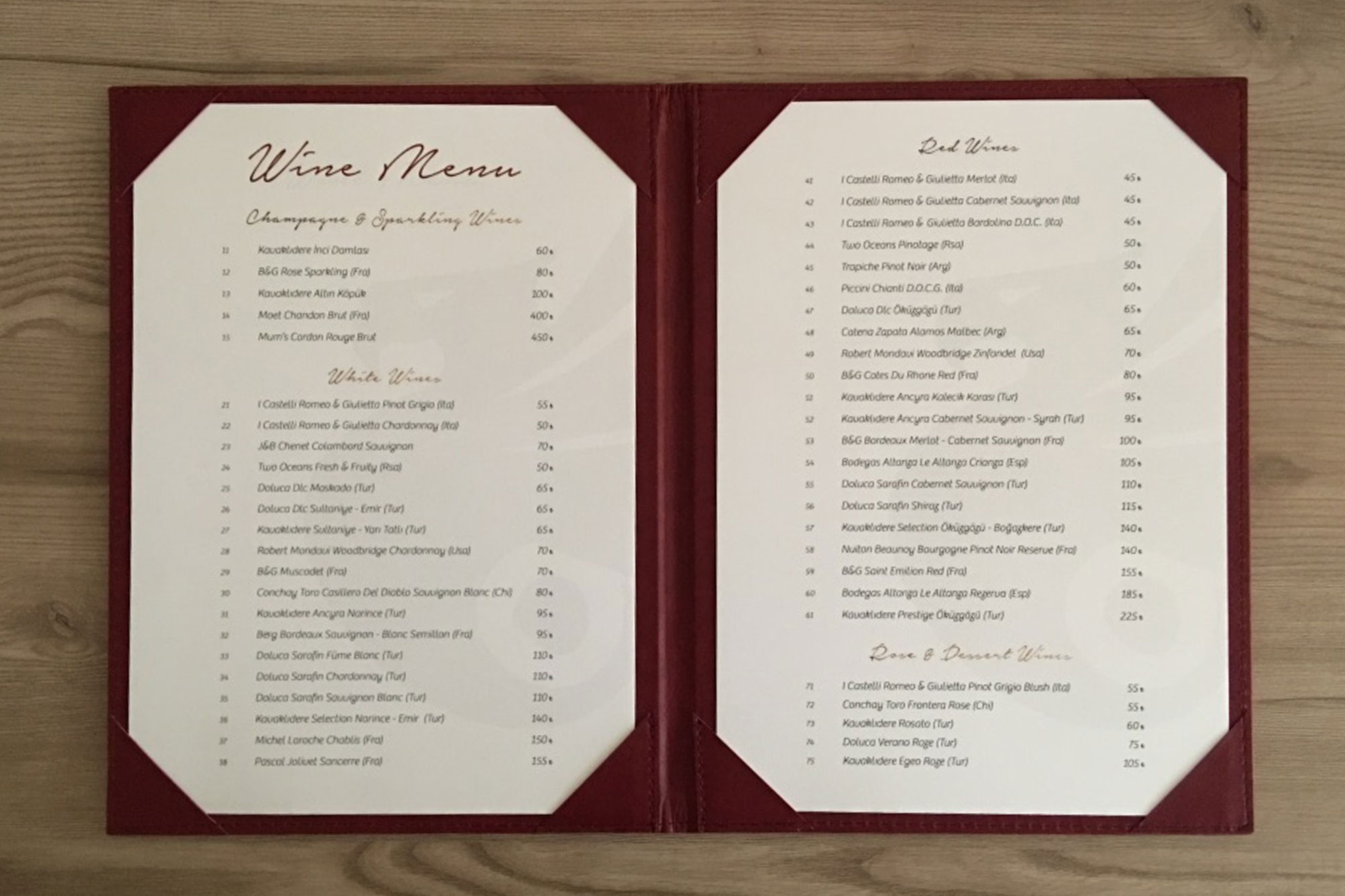 Limak Cyprus Deluxe Hotel Menu